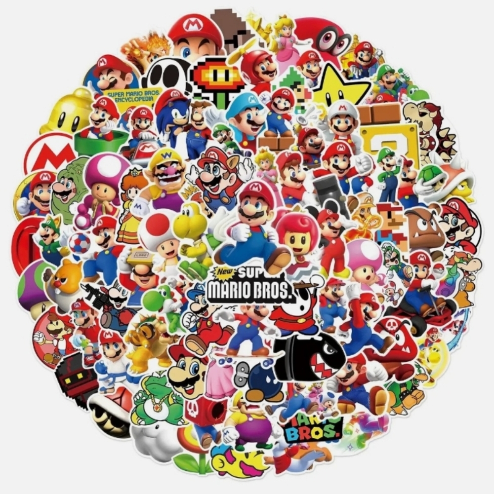 2/$10  25 Piece Super Mario Bros Sticker Pack
